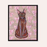 Havana Brown Cat Framed Fine Art Canvas Print