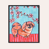 Pekingese Dog Framed Fine Art Canvas Print