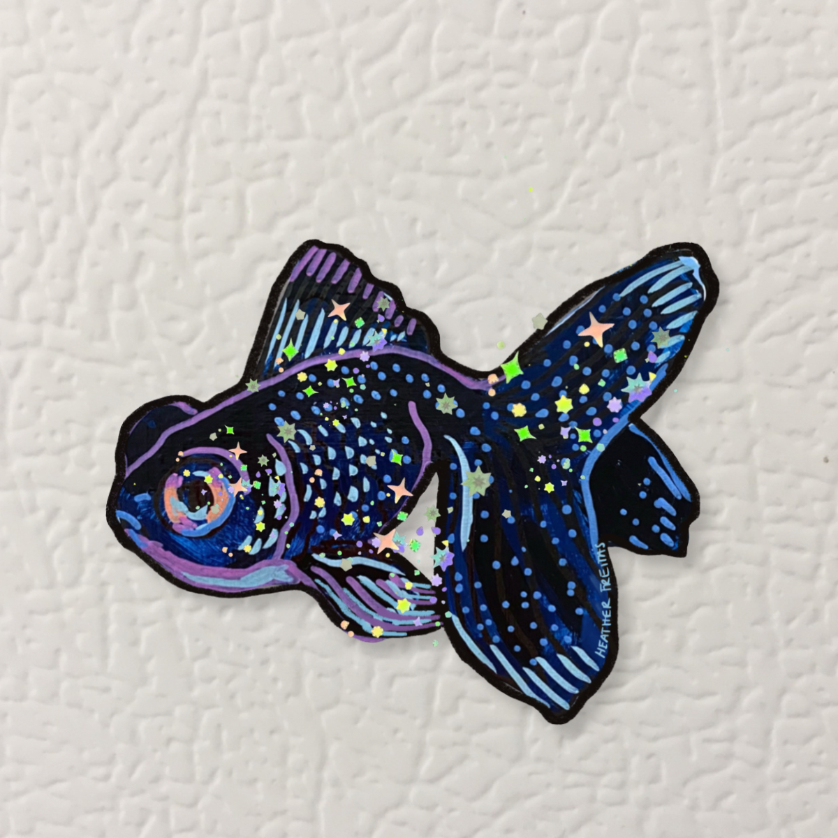 Black Moor Goldfish Magnet ( Die-Cut )
