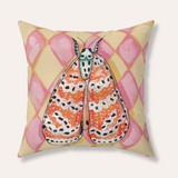 Bella Moth Velveteen Throw Pillow