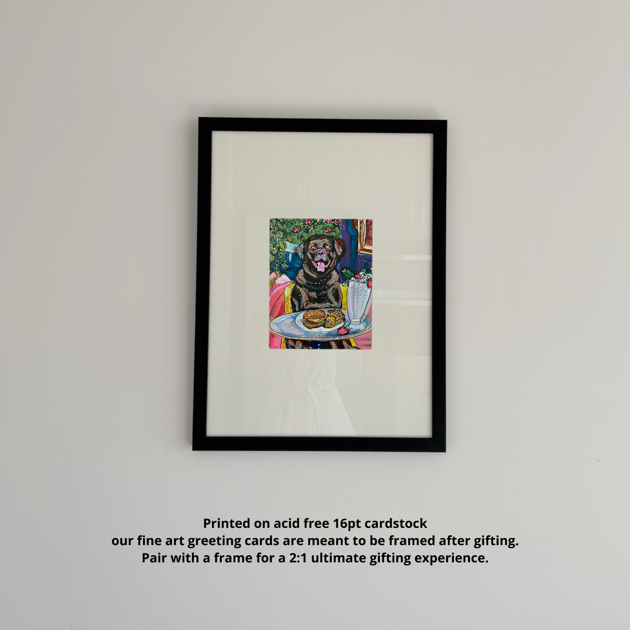 Chocolate Lab Dining - Greeting Card / Fine Art Print