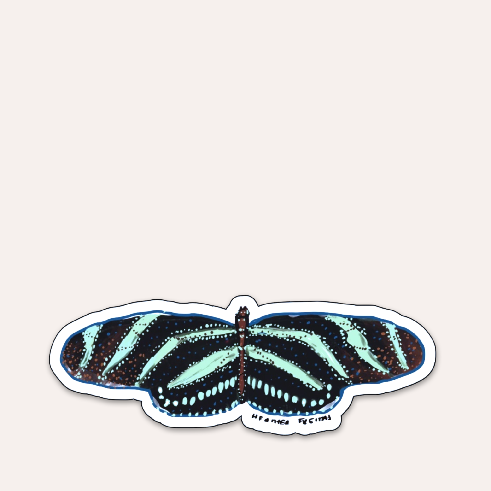 Zebra Longwing Butterfly Sticker