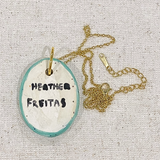 Green Prickly Pear Hand Painted Ceramic Necklace
