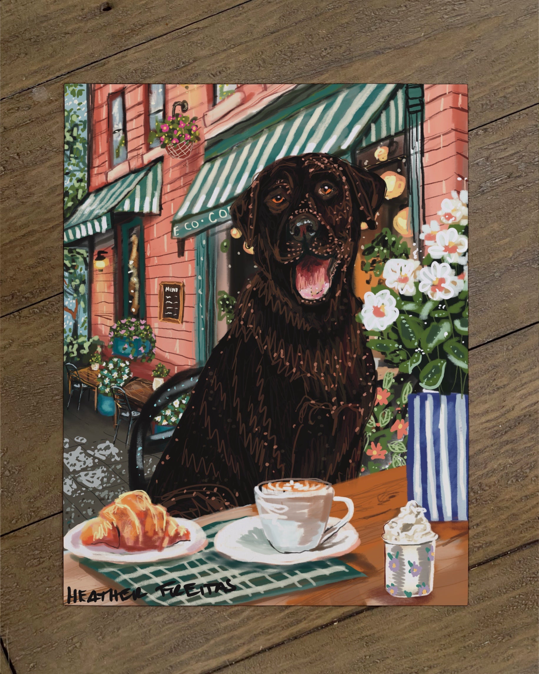 Labrador - Build Your Own Dining Dog Paper Print