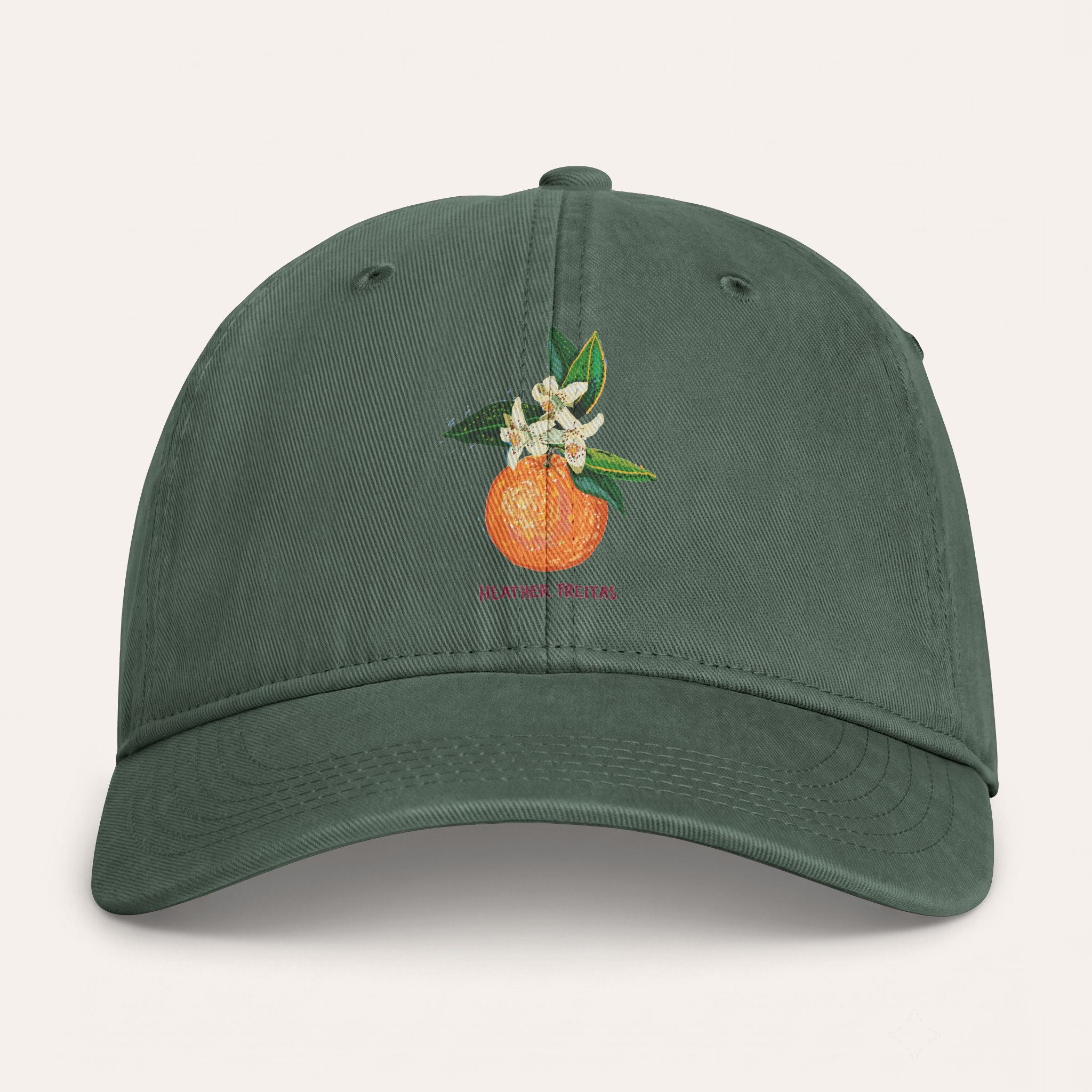 Orange Washed Cotton Cap