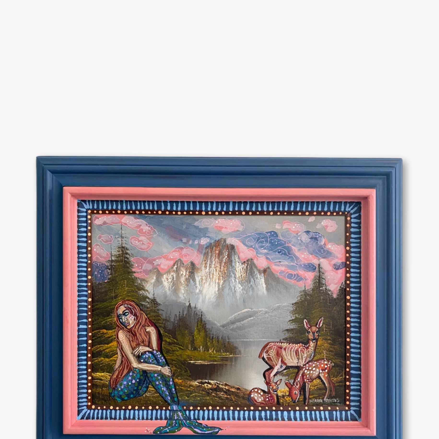 Siren song ( Original Painting - Painted Thrifted Painting ) - Heather Freitas - fine art home deccor