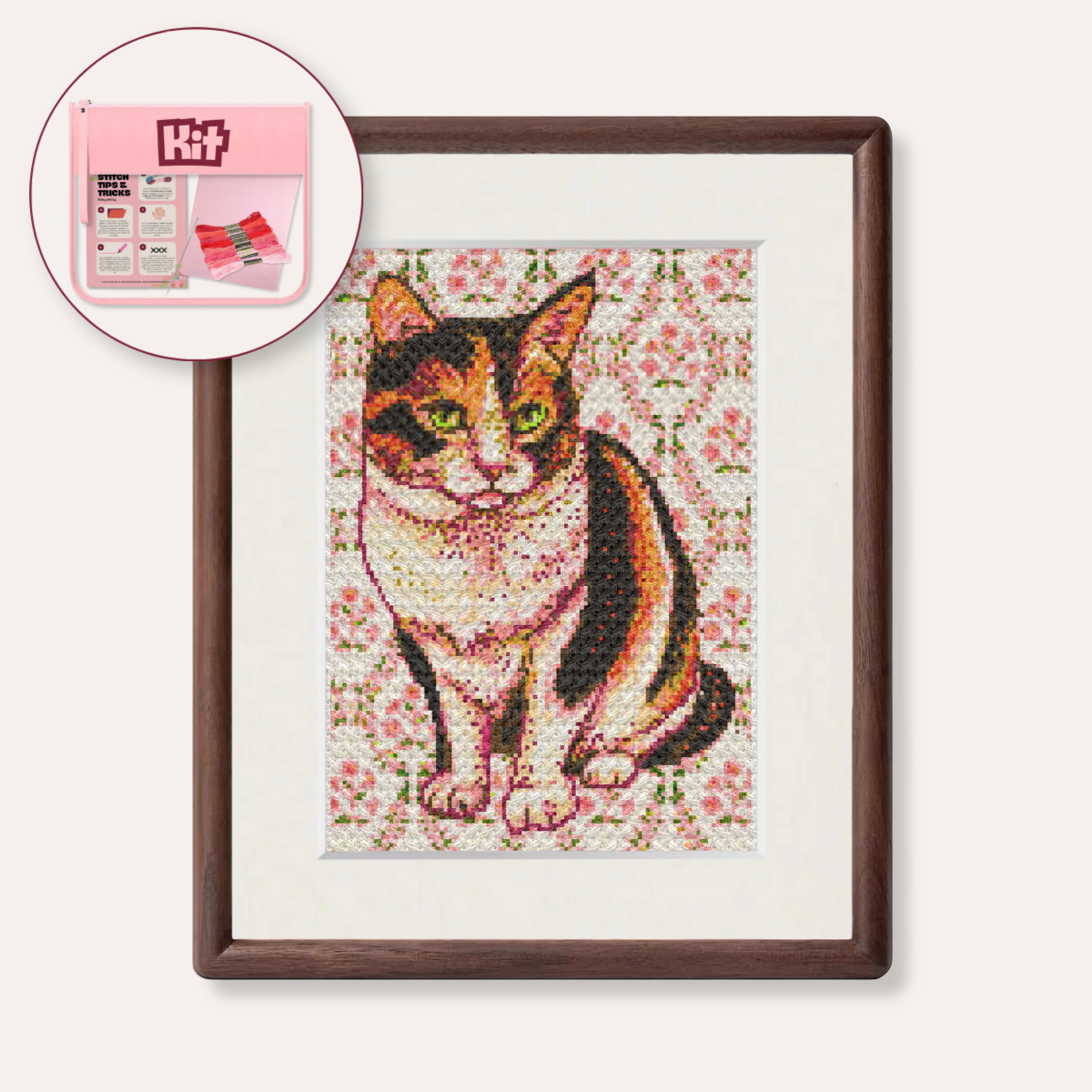 Calico Cat Counted Cross Stitch Kit