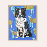 Boarder Collie Framed Fine Art Canvas Print