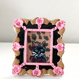 Wild Black Cat ( Mini Original Painting )