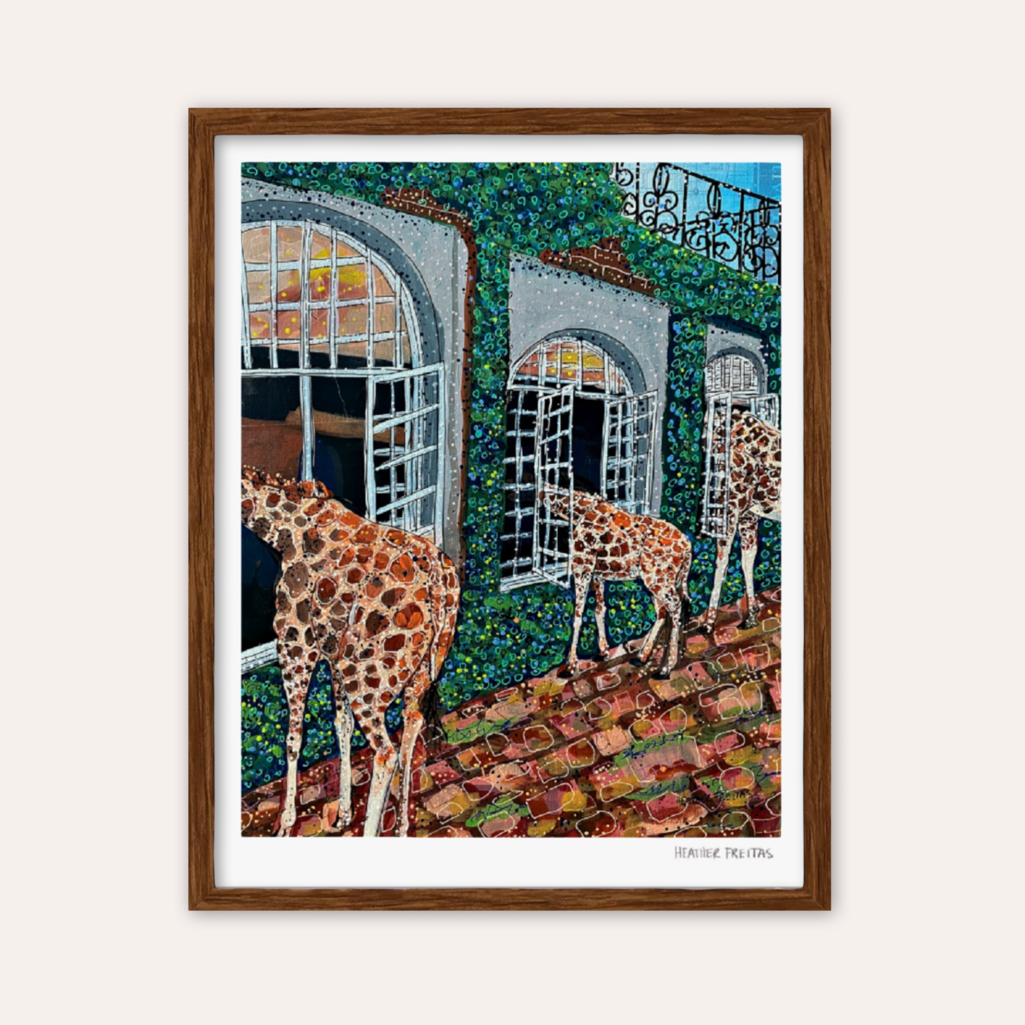 Fine Dining Giraffes Fine Art Print