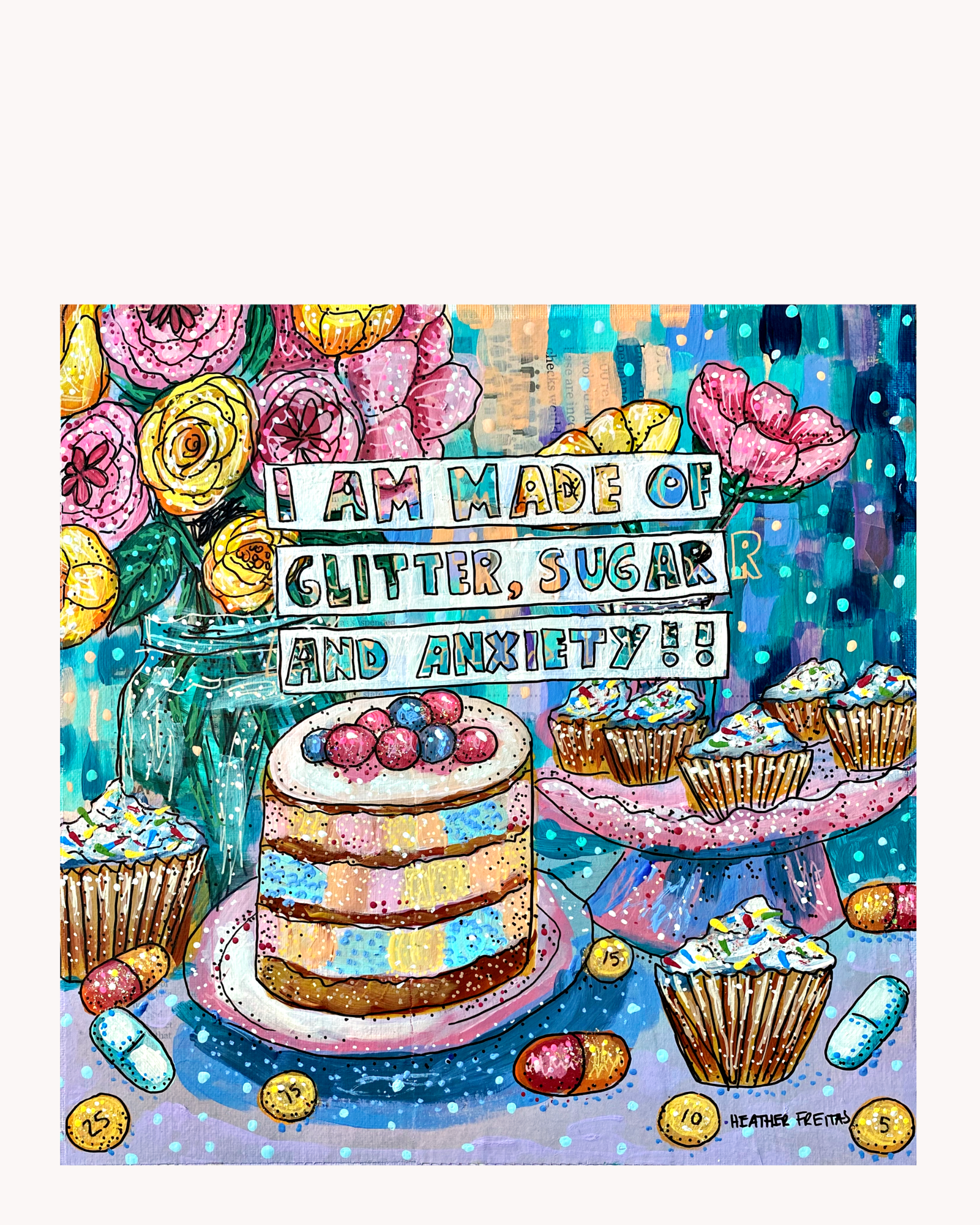 Glitter, Sugar & Anxiety Acrylic Tray