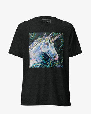 Emerald Unicorn Unisex Short Sleeve T-shirt - Heather Freitas - fine art home deccor