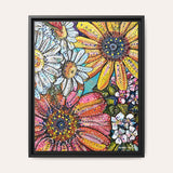 Flower Power Framed Fine Art Canvas Print
