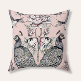 Peacock Paradise Velveteen Throw Pillow