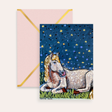Sleeping Horse Starry Night Fine Art Greeting Card