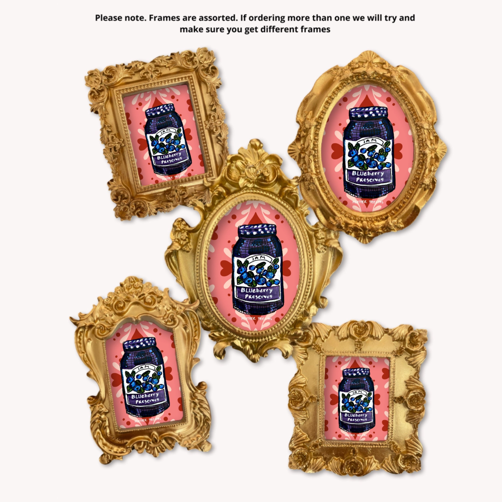 Blueberry Jam Framed Small Magnet