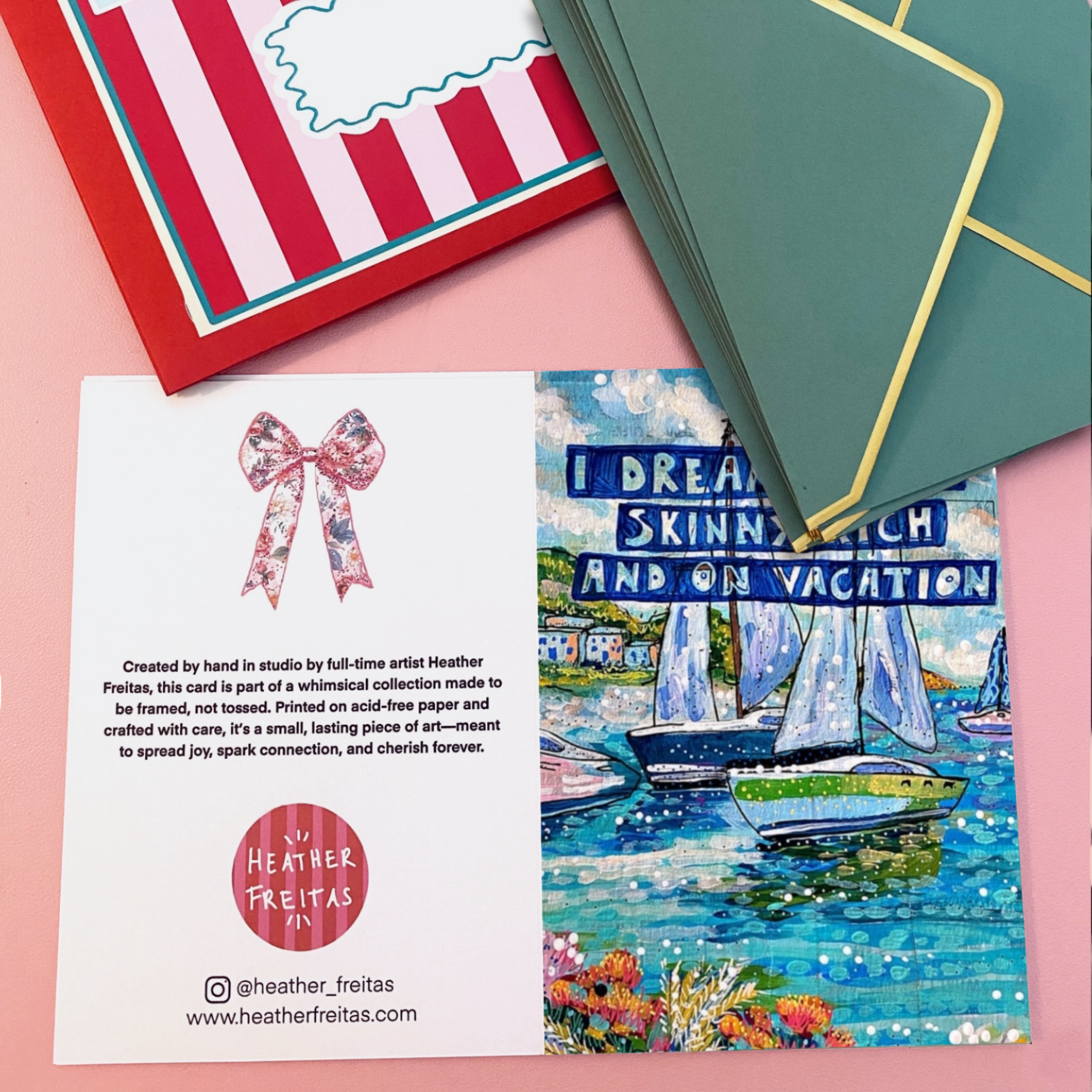 Skinny, Rich & On Vacation - Greeting Card / Fine Art Print