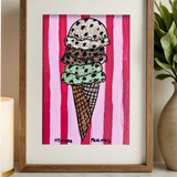 Ice Cream Cone ( Original Painting )