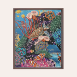 Turtle Tides Framed Fine Art Canvas Print