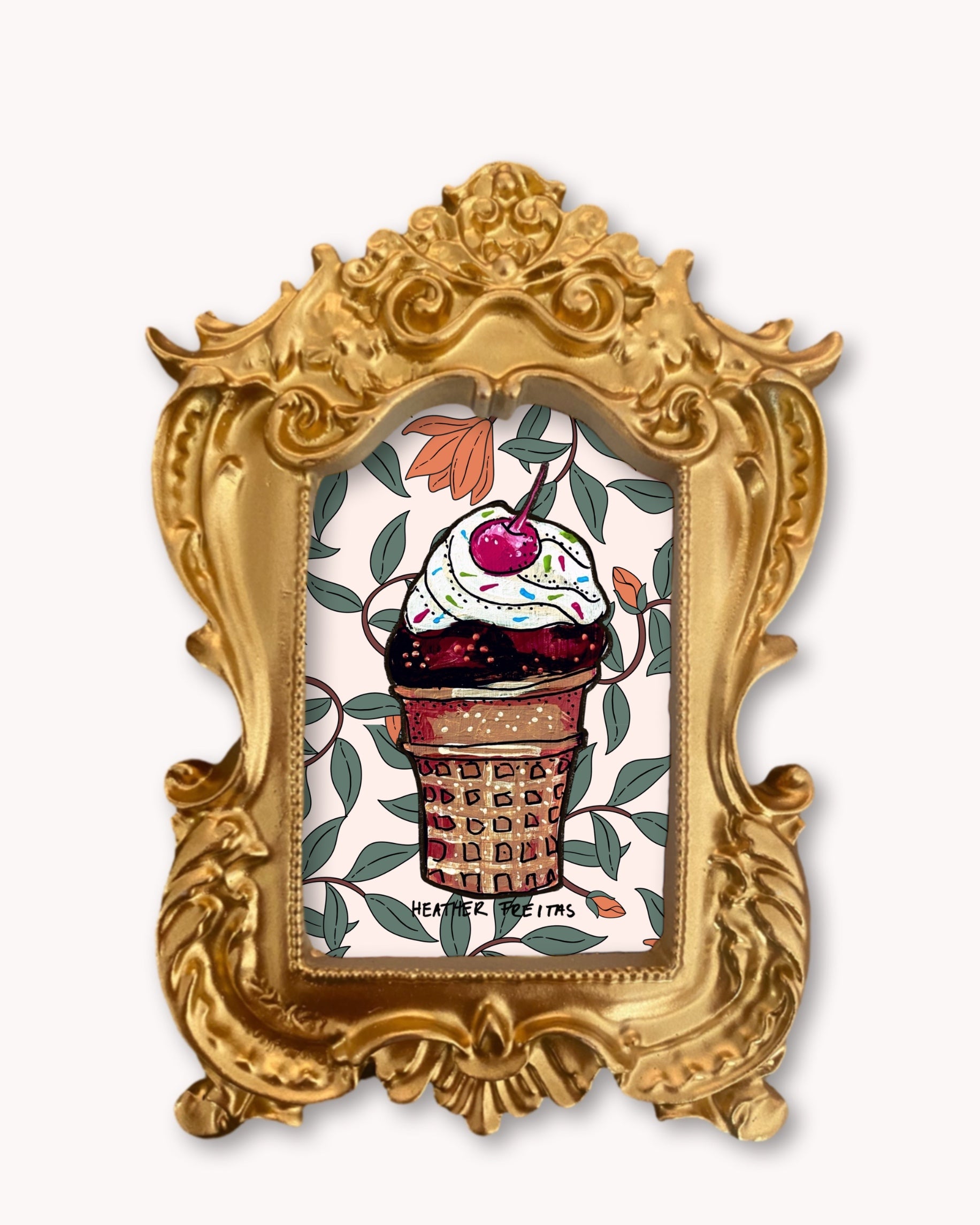 Chocolate Cream Cone  - Mini framed print