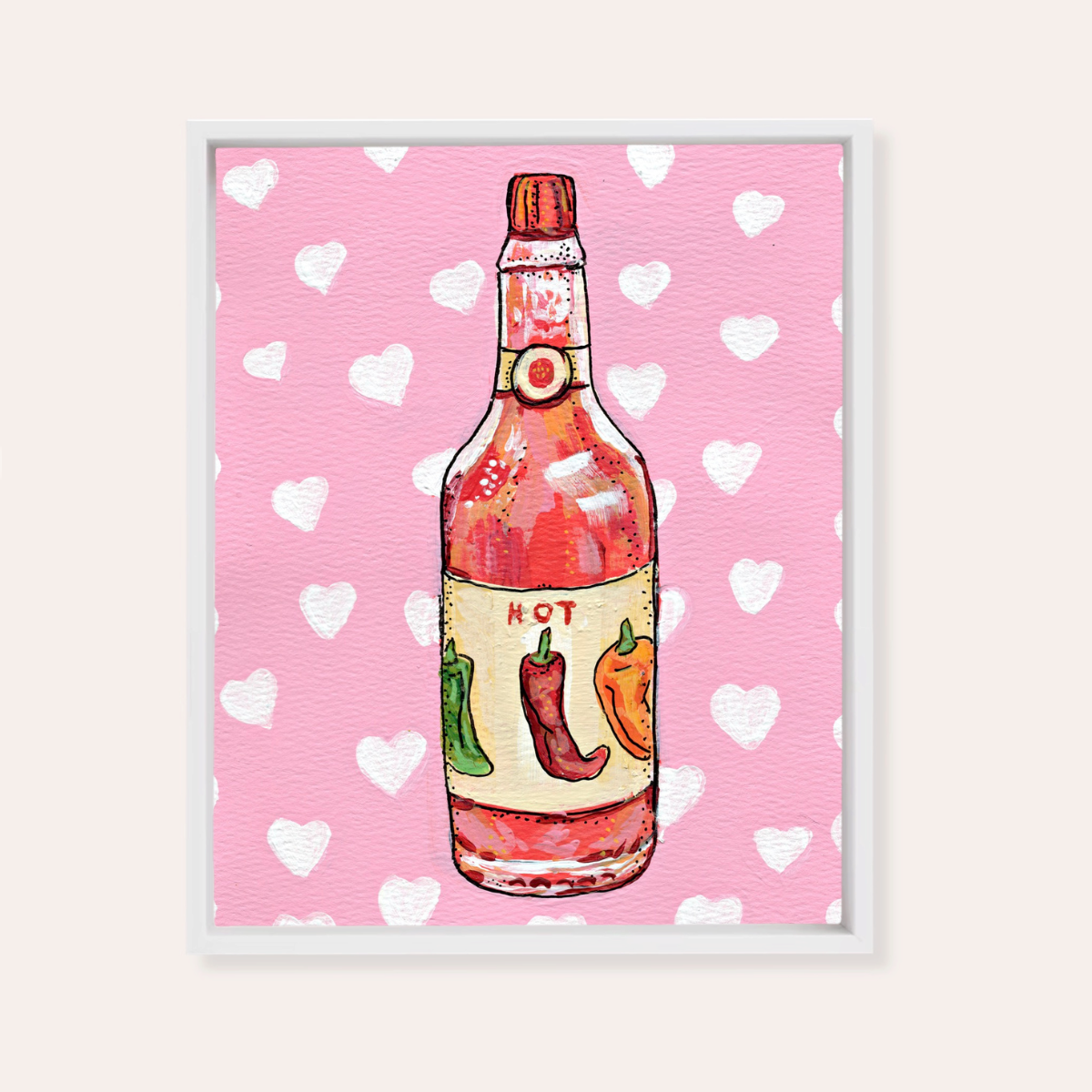 Hot Sauce Framed Fine Art Canvas Print