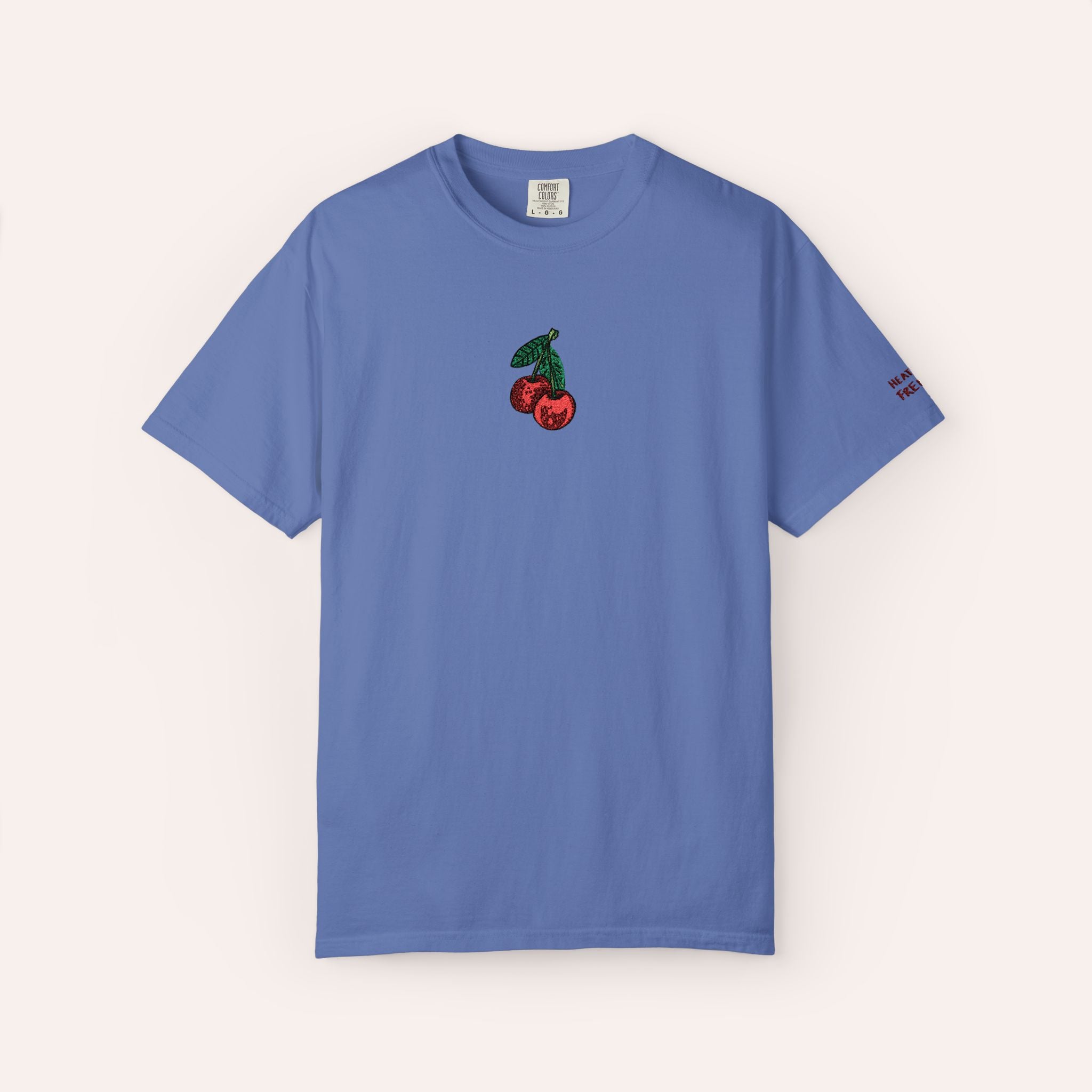 Cherries Embroidered Cotton Tee