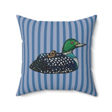 Loon Velveteen Throw Pillow