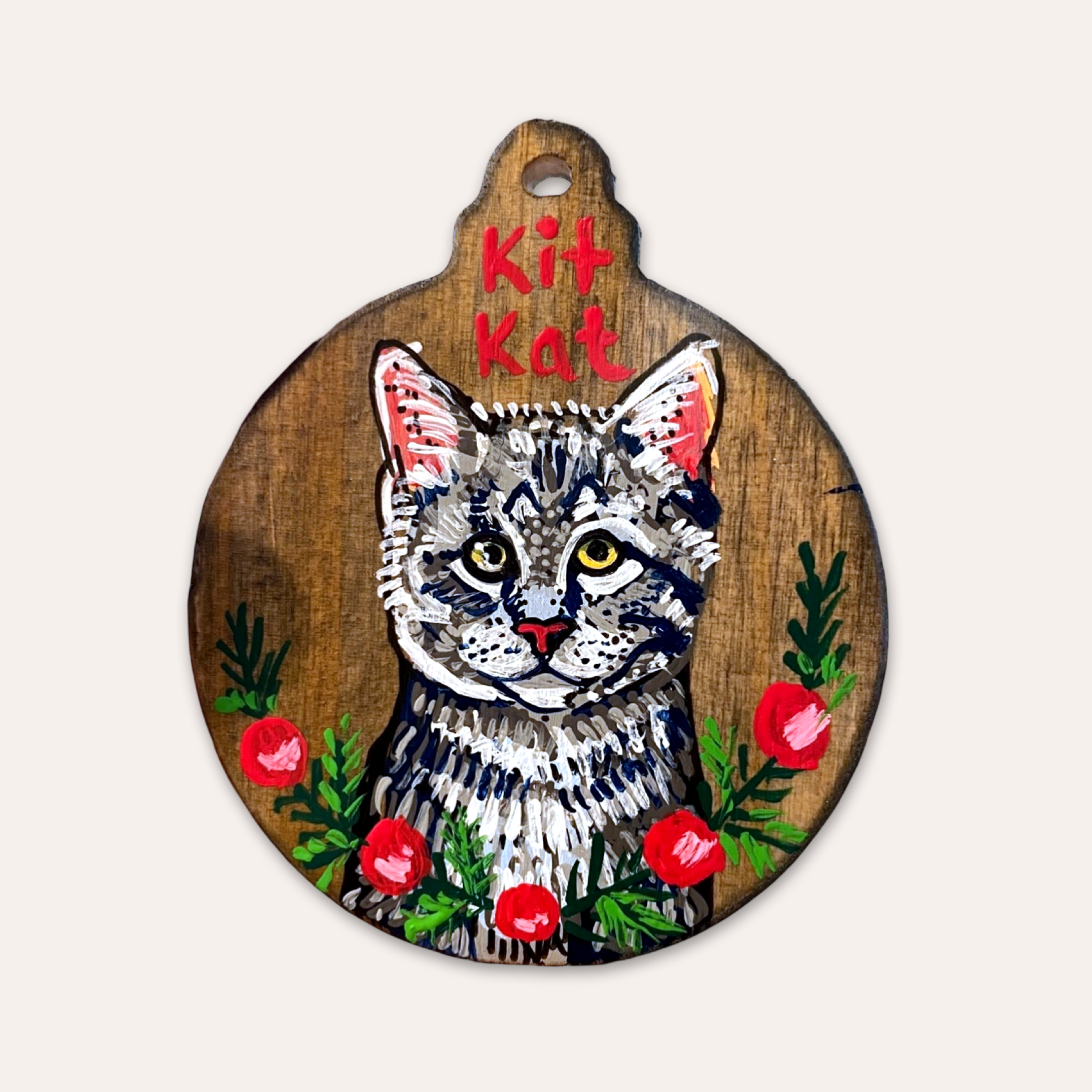 Kit Kat Hand Painted Ornament
