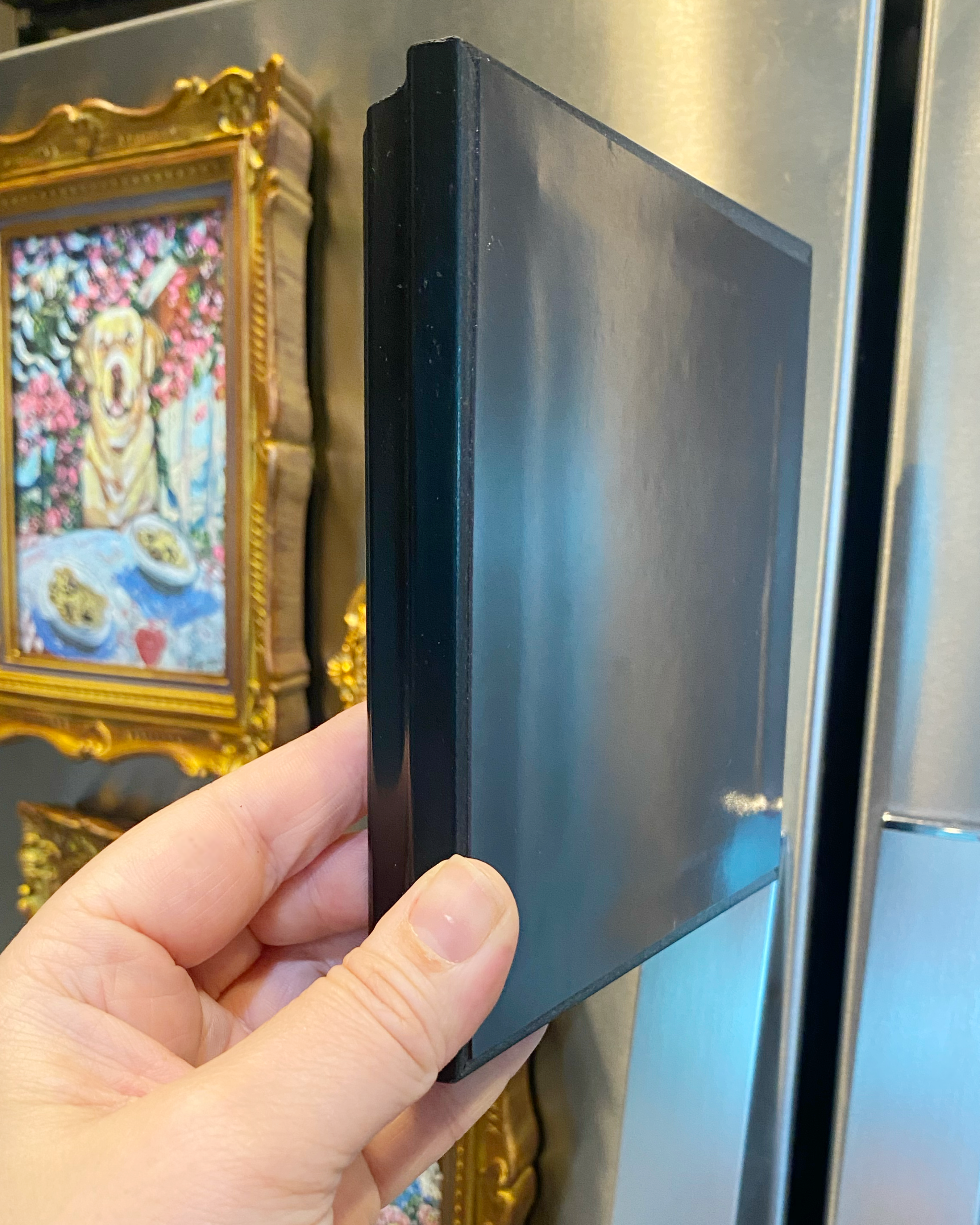 Black Cat In Archway Framed Magnet ( Medium )