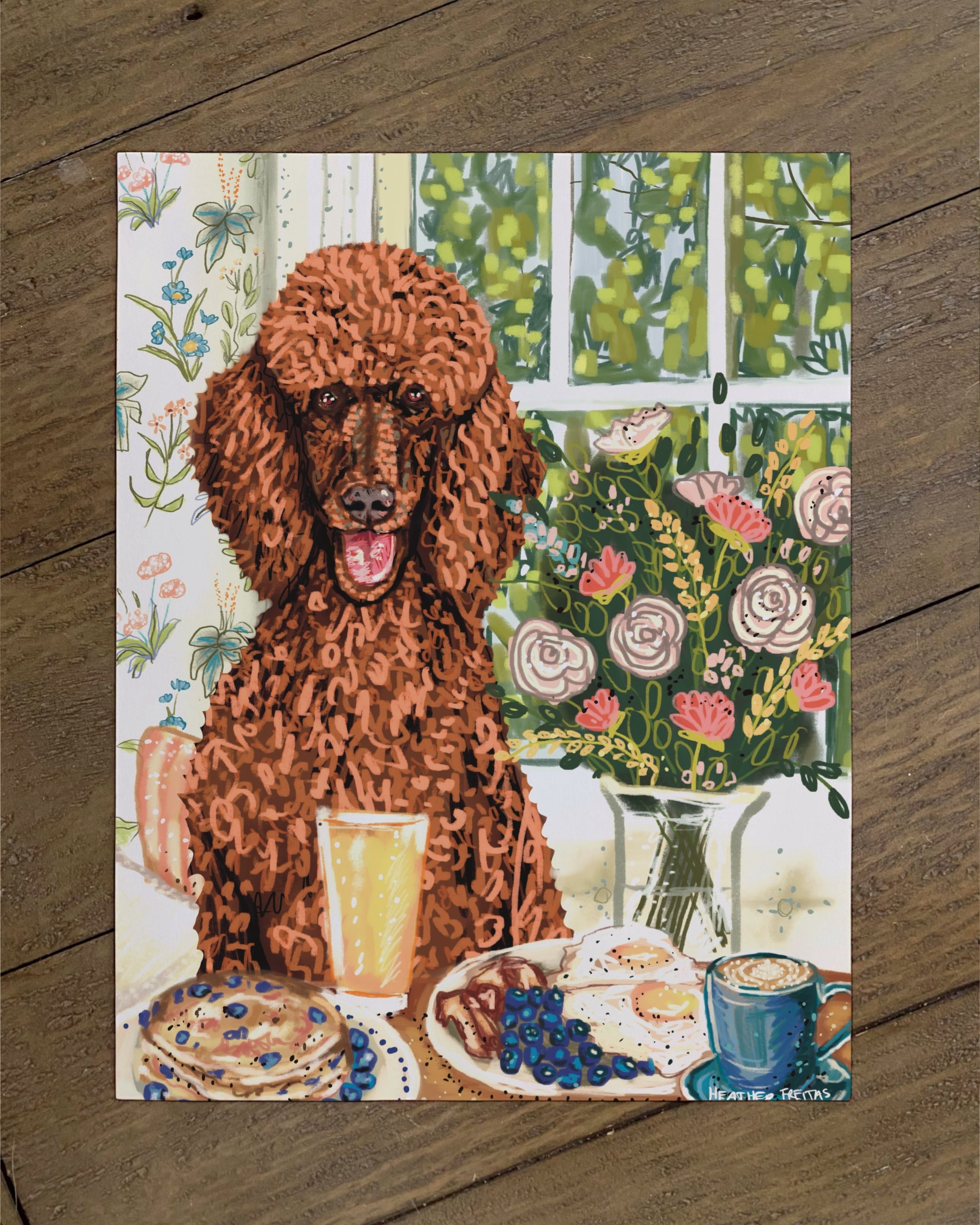 Standard Poodle - Build Your Own Dining Dog Paper Print