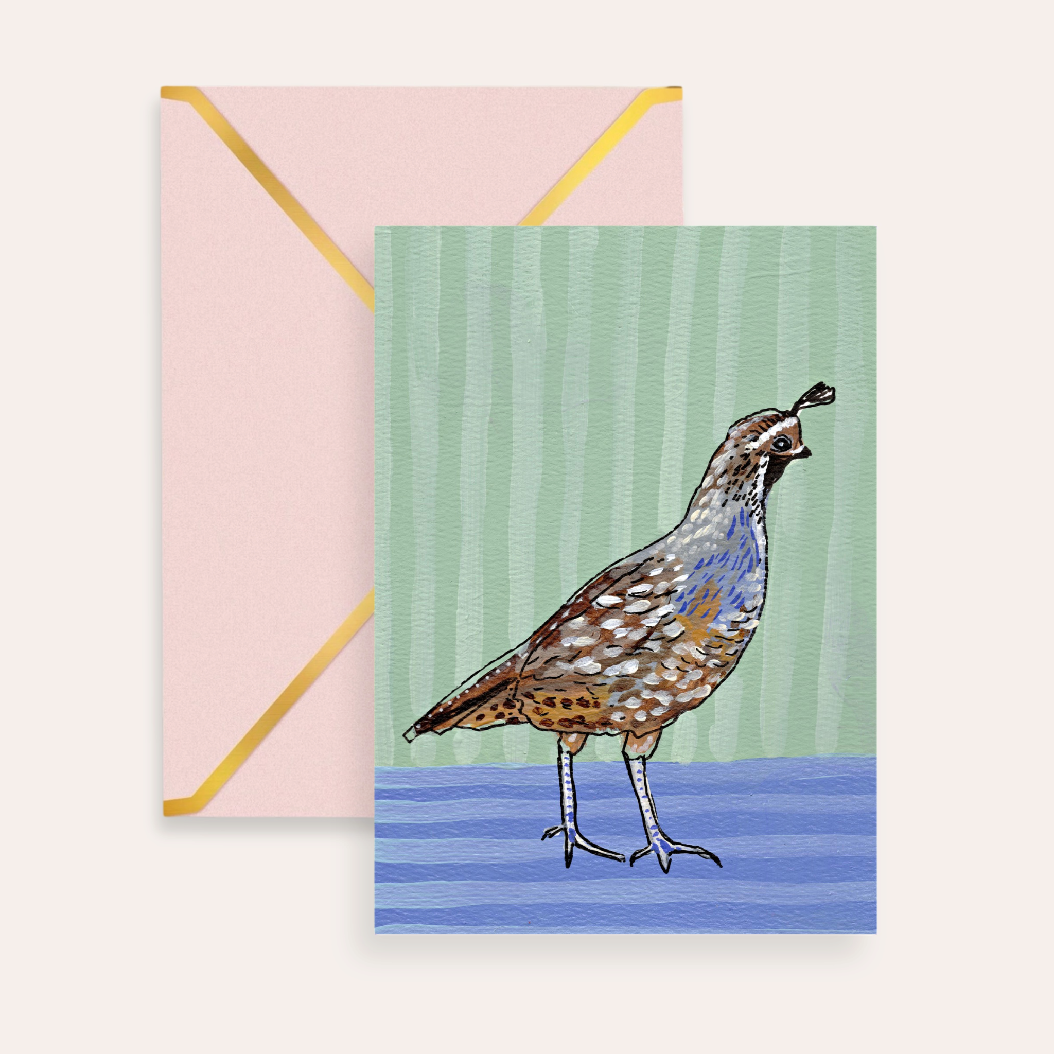 Quail Fine Art Greeting Card