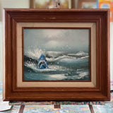 Great White Tides ( Original Painting - Painted Thrifted Painting )