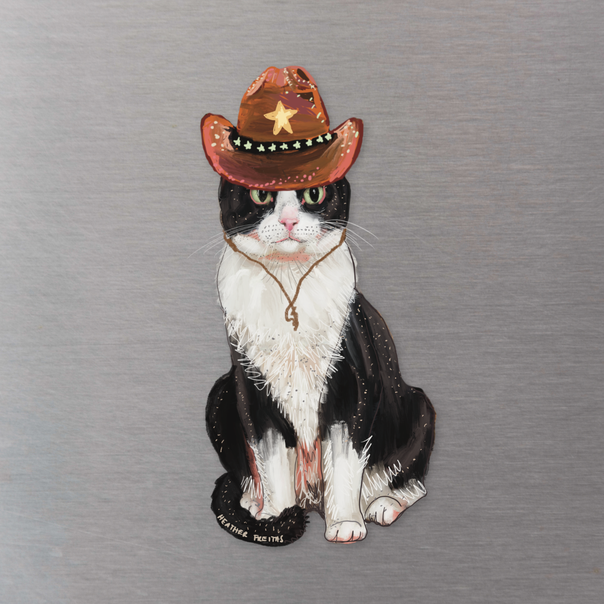 Cowboy Cat Magnet ( Die-Cut )