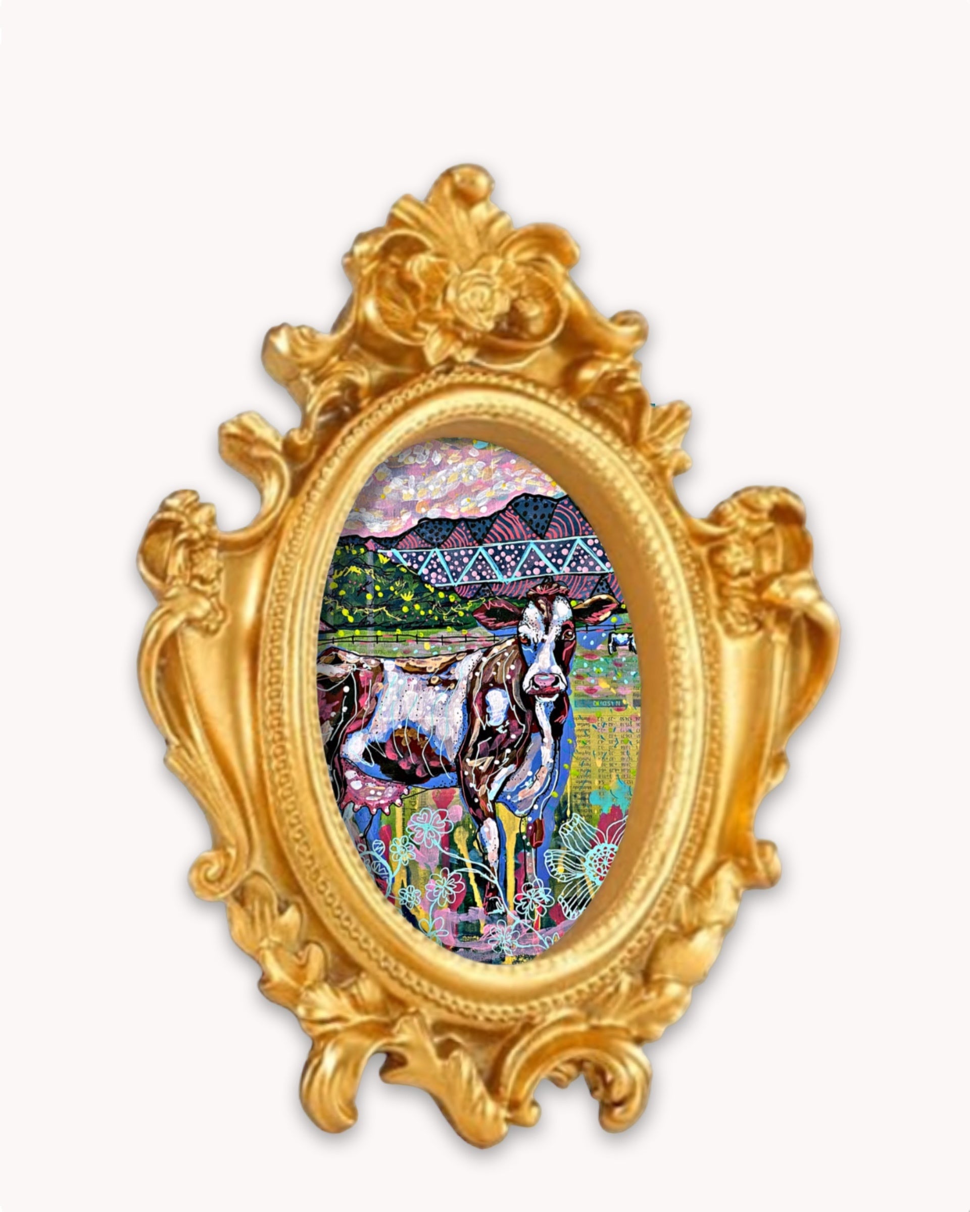 Cows On The Farm Framed Magnet ( Small )