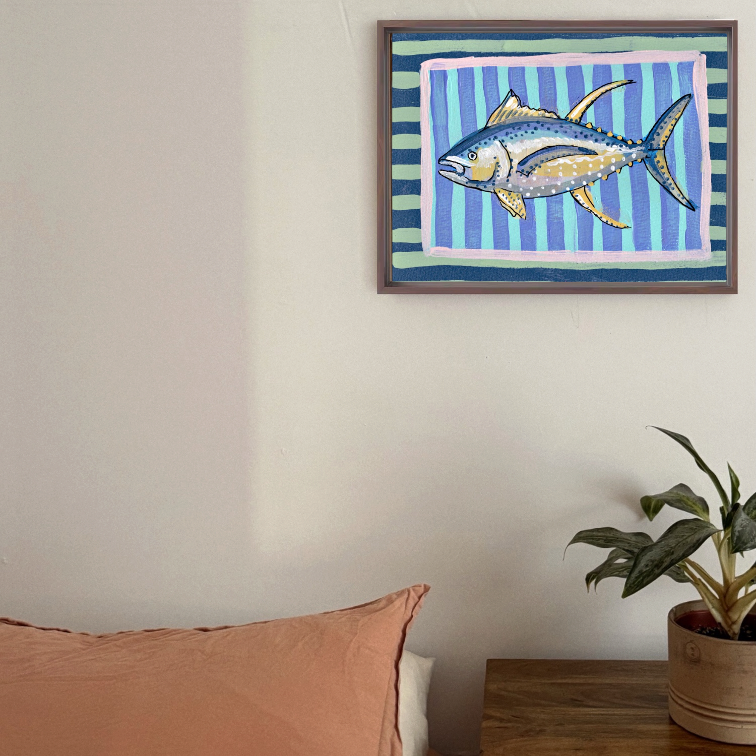 Blue Fin Tuna Framed Fine Art Canvas Print