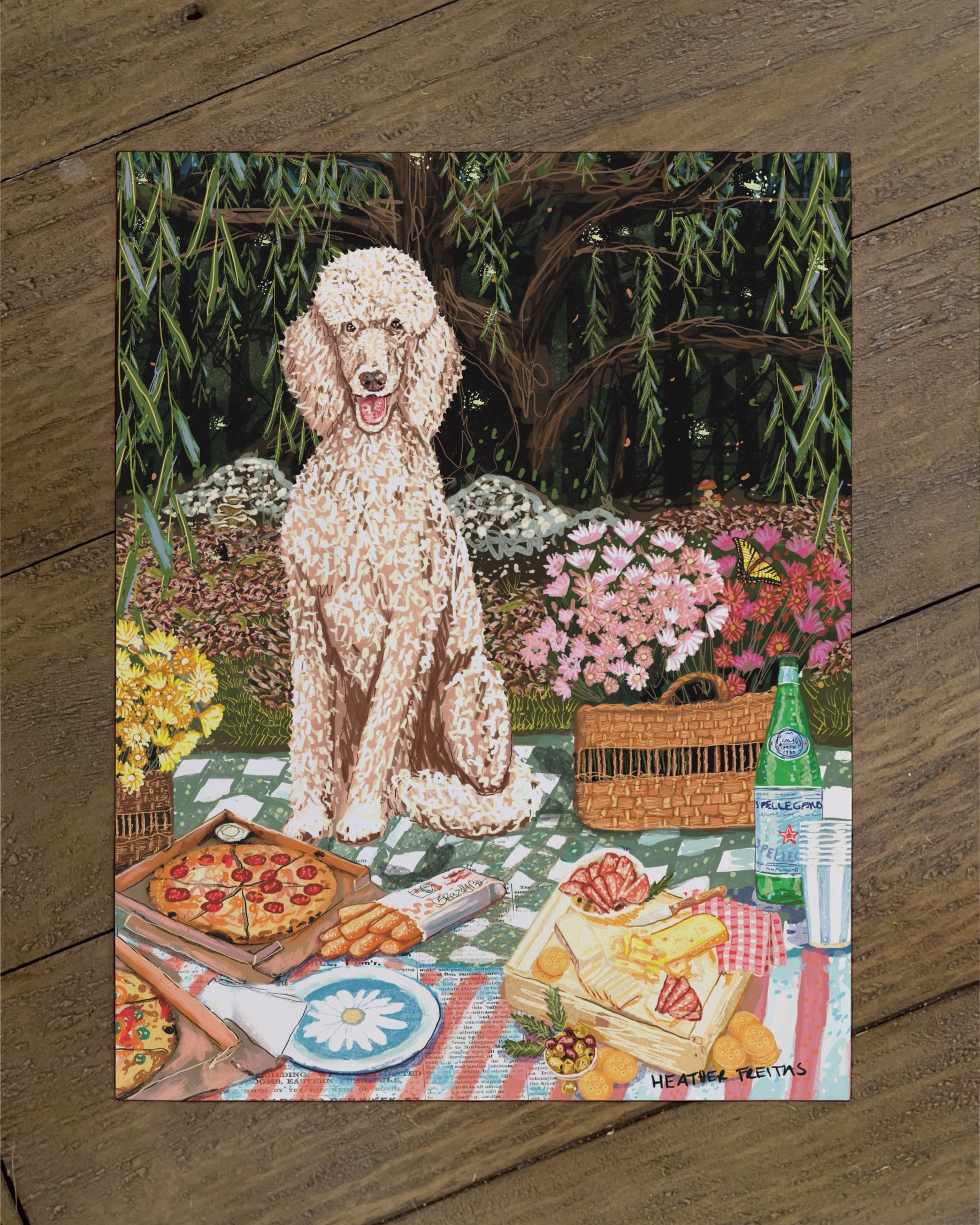 Standard Poodle - Build Your Own Dining Dog Paper Print