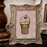 Vanilla Ice Cream Cone Mini Fine Art Print