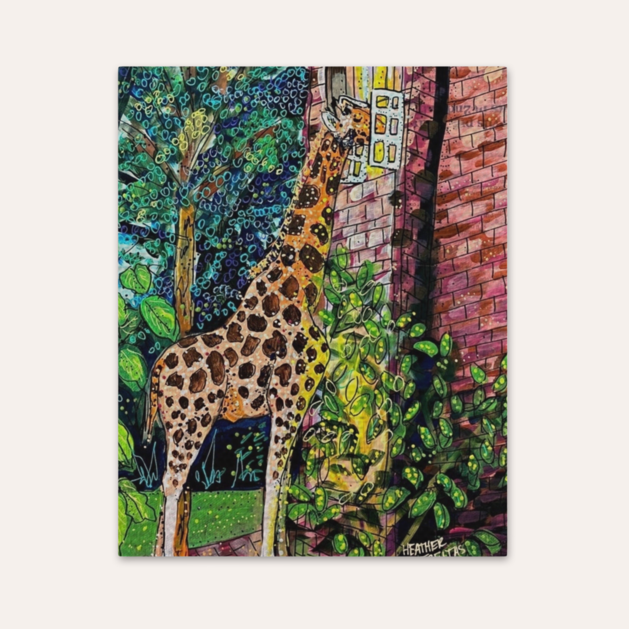 Twilight Snack Giraffe Fine Art Print