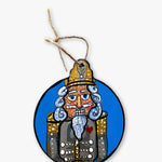Blue Nutcracker Hand Painted Ornament - Heather Freitas - fine art home deccor