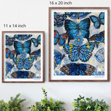 Blue Butterfly Species Hand Signed Fine Art Print