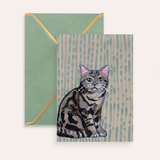 American Shorthair Cat Fine Art Greeting Card