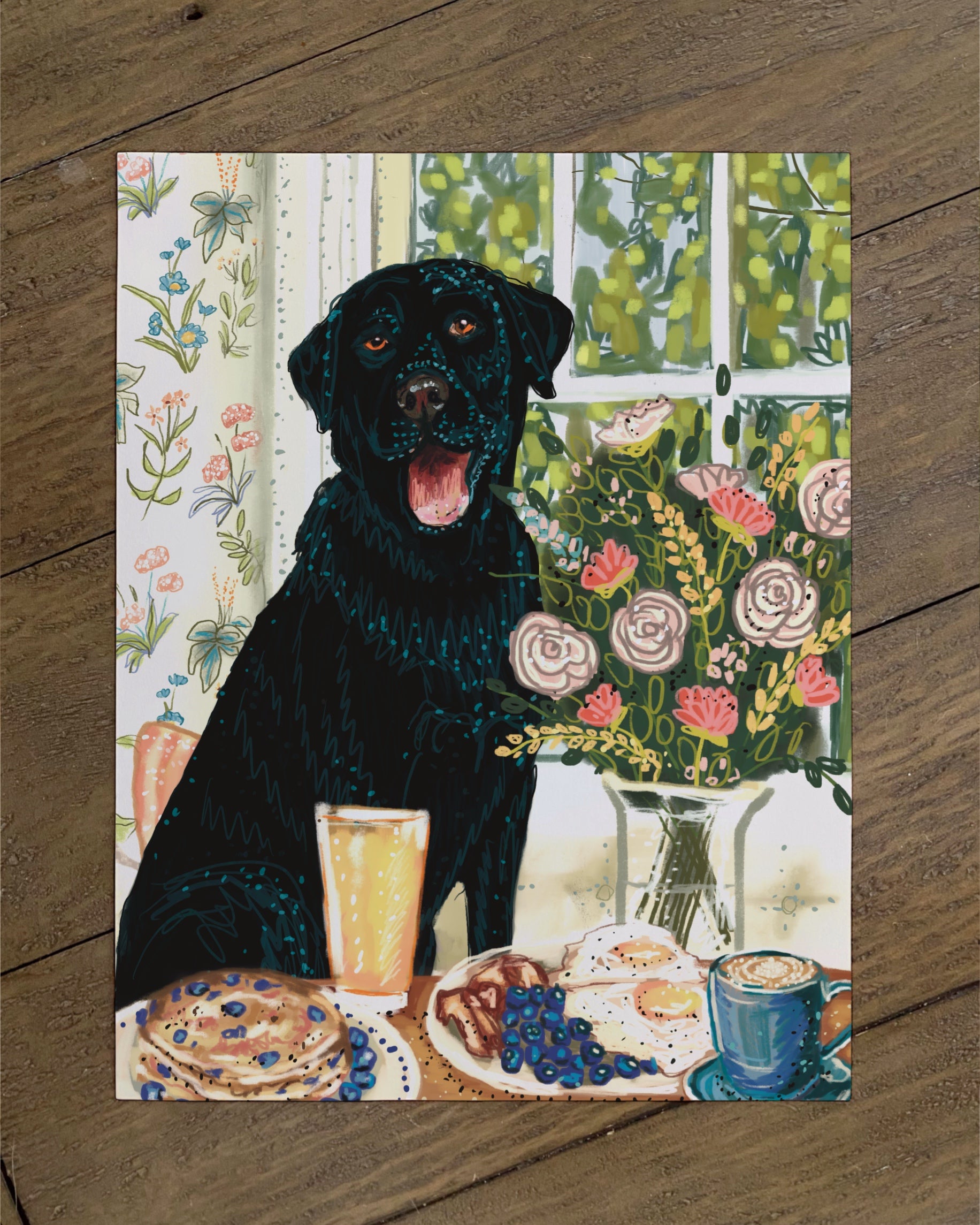 Labrador - Build Your Own Dining Dog Paper Print
