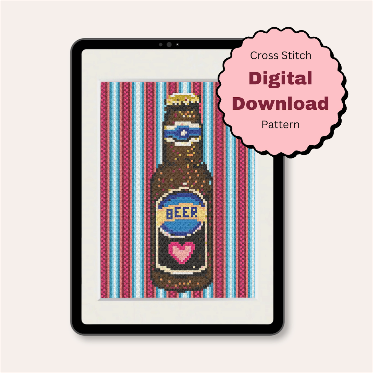 Beer Counted Cross Stitch Pattern ( Digital Download )