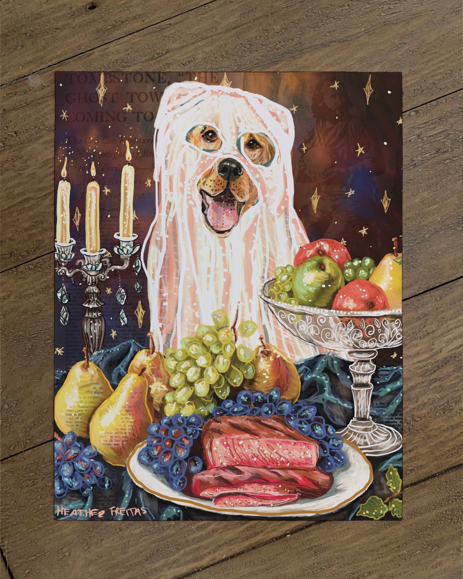 Labrador - Build Your Own Dining Dog Paper Print
