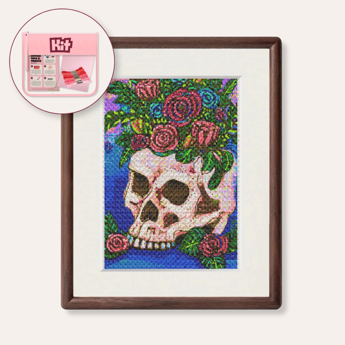Skull Bouquet Counted Cross Stitch Kit