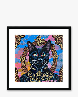 Royal Black Cat Framed & Mounted Print