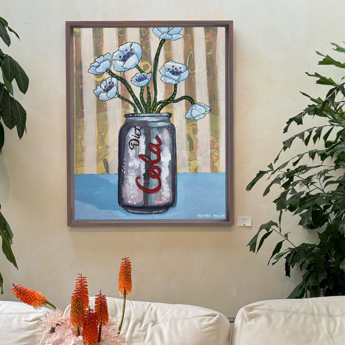 Diet Cola Framed Fine Art Canvas Print
