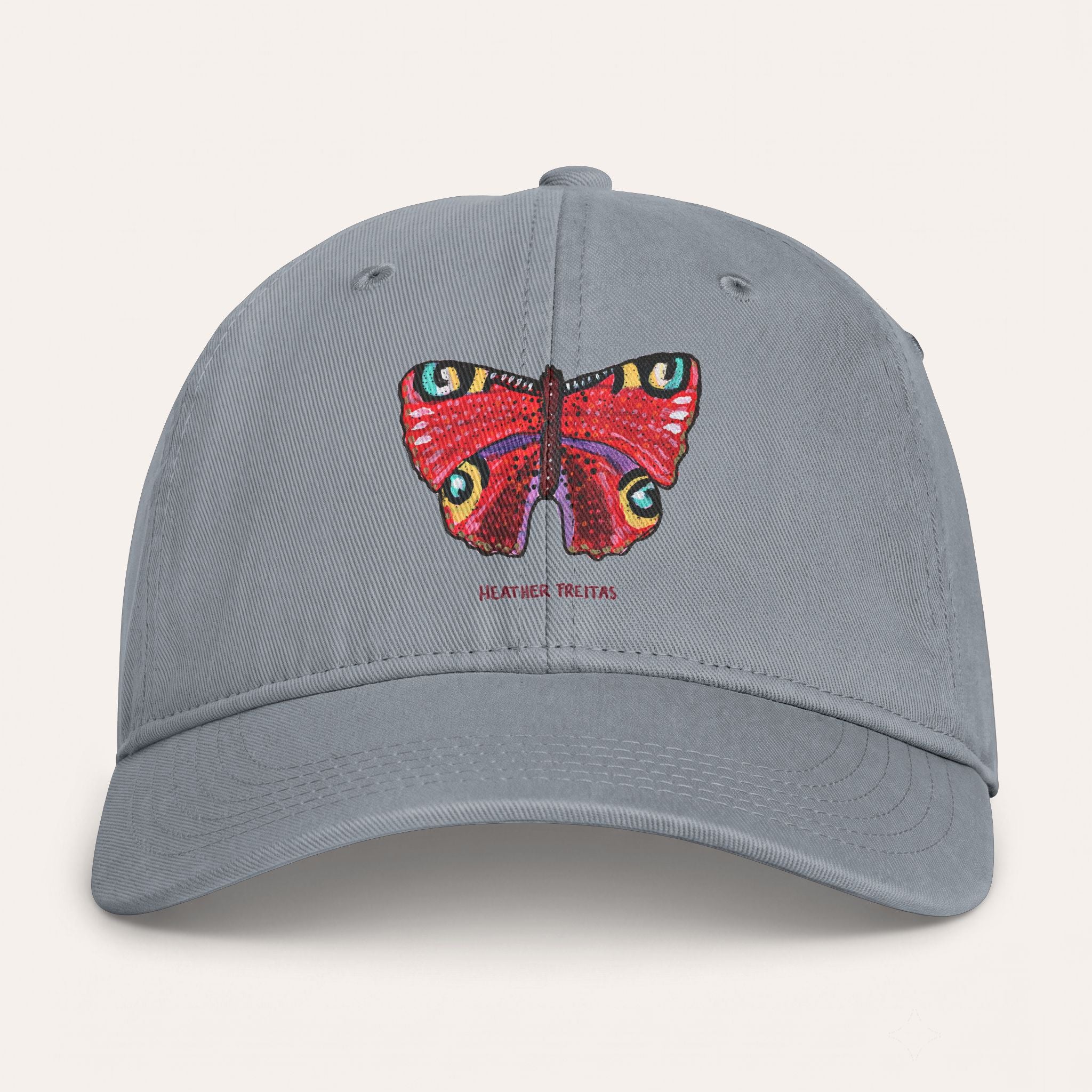 Peacock Butterfly Washed Cotton Cap