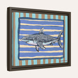 Great White Shark Framed Fine Art Canvas Print