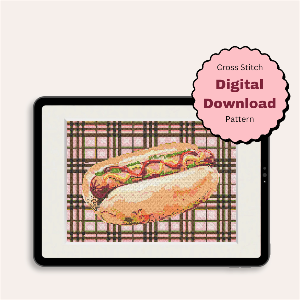 Hot Dog Counted Cross Stitch Pattern ( Digital Download ) (Copy)